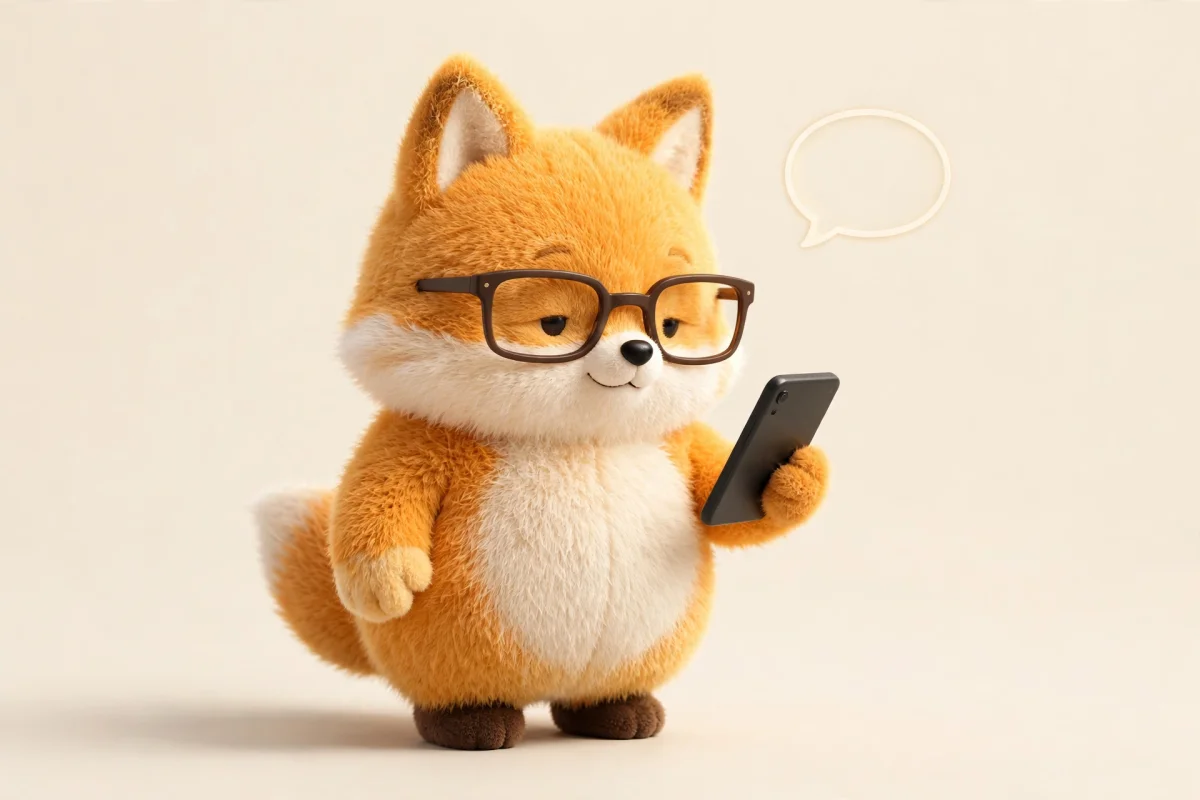 새 고객 문의를 확인하려고 휴대폰을 보는 Folo