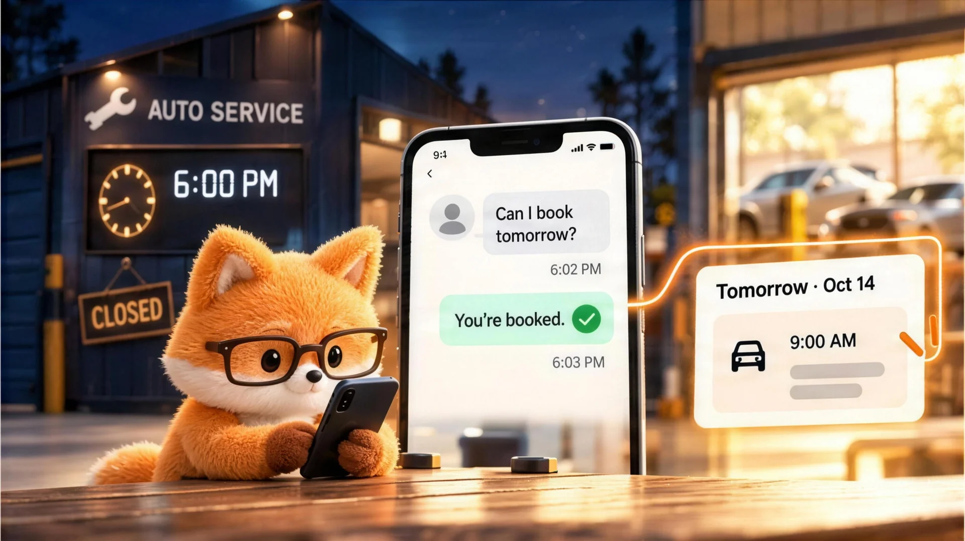 After-hours booking: AI takes reservations even when the shop is closed